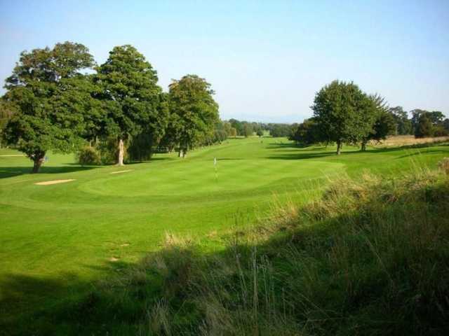 View of the hole from green to tee at Abergele GC 