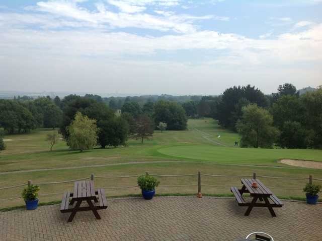 The view from the clubhouse over the course at Dibden Golf Centre.