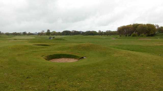 The 18th and 1st greens at Southport Golf Links 