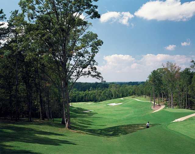 View of the 1st fairway and green at Skybrook Golf Club