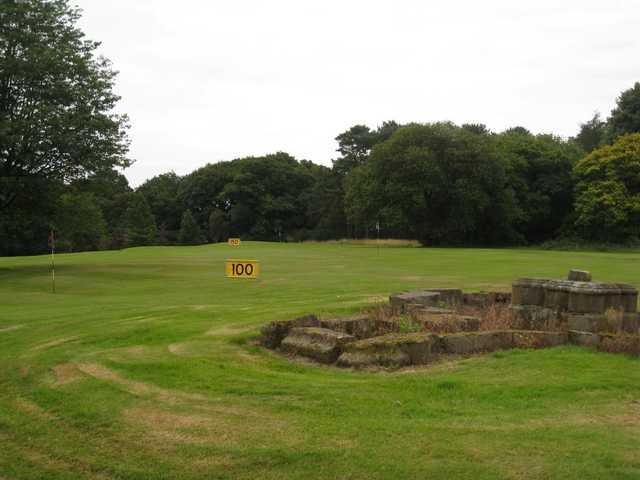 The practice area 100 mark at Vale Royal Abbey Golf Club