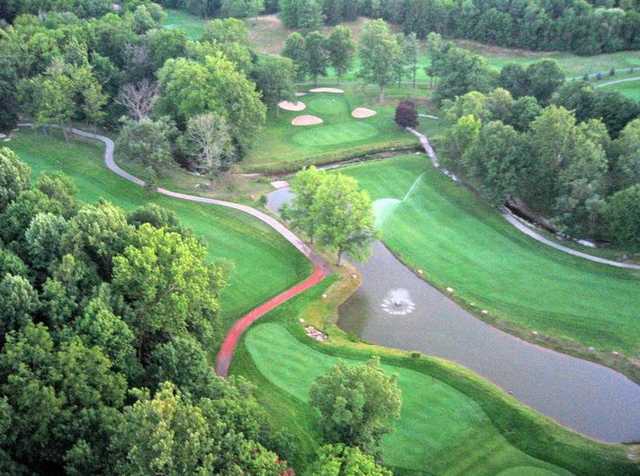 Aerial view of greens and fairways at Hawthorne Valley Golf Club