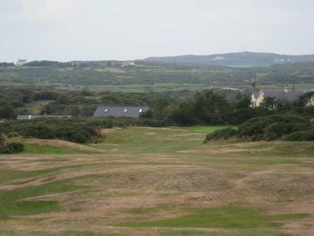 10th hole overlooking the countryside at Holyhead Golf Club
