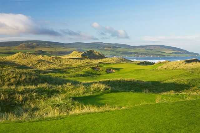 Stunning views out to the ocean from 14th hole at Machrihanish Dunes