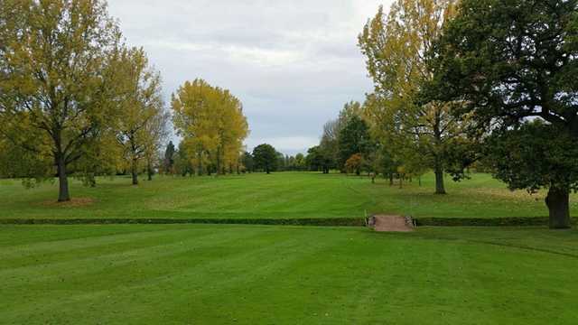 The challenging 14th fairway across a ditch at Vicars Cross Golf Club
