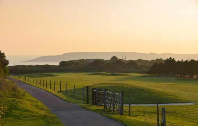 Beside the fairway leading to the 4th green at Staddon Heights