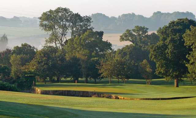 The 1st green on the Dainton Park Golf Course