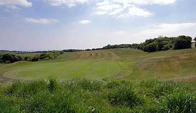 Back of the green at the excellent 4th hole from Dyke Golf Club