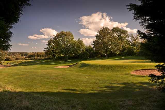 The raised 2nd green at Wenvoe Castle Golf Club