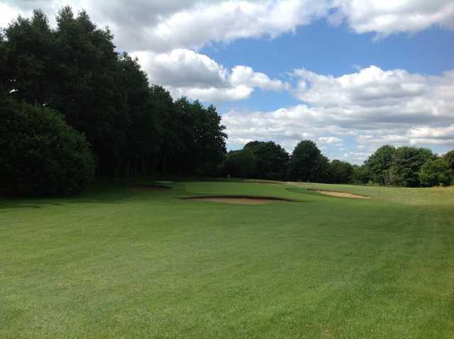 The tree lined 16th approach at Hurtmore Golf Club