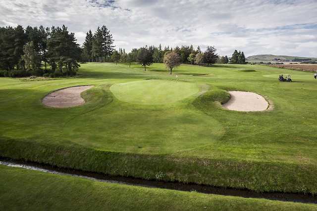 Beware the ditch on the approach to the 7th green at Alyth Golf Club