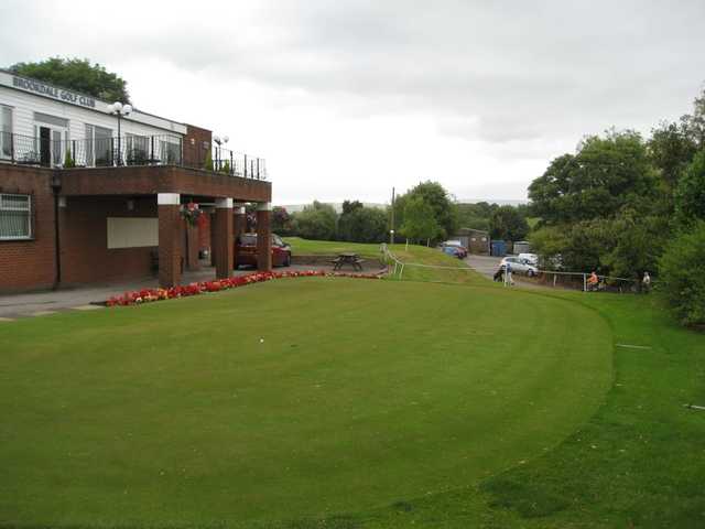 The well manicured putting green from Brookdale GC