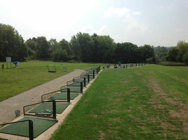 The driving range with multiple bays at Lindfield Golf Club