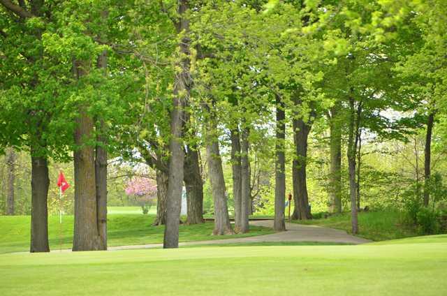 A view of a green at Burlington Springs Golf Club