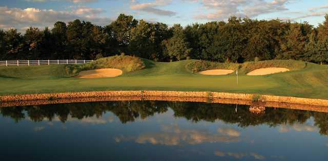 Sunset view of the 4th green at Bear Slide Golf Club