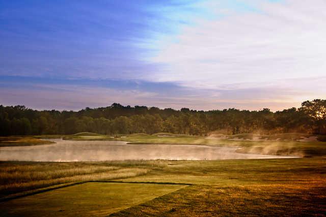 Sunset view of the 2nd hole at Purgatory Golf Club
