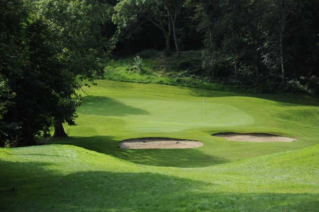 View of green and bunkers at Delgany Golf Club