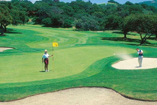 A view of a hole at Laguna Seca Golf Club