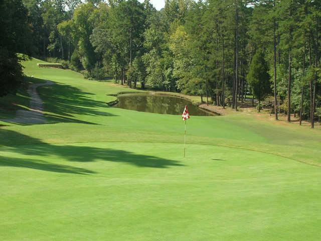 A view of green #11 at Reynolds Course from Tanglewood Golf Club