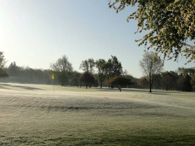 Morning view of a green at Winding Creek Golf Course