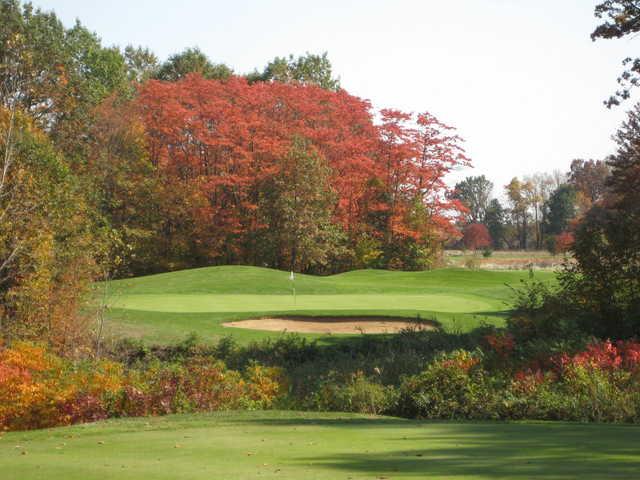 Autumn view of the 12th hole at Whittaker Woods Golf Club