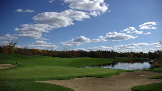 Looking back from the 9th green at The Ravines Golf Club