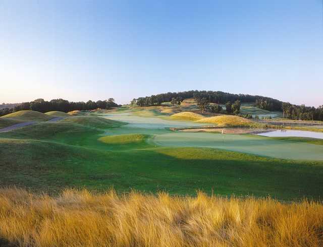 Looking back from a green at Centennial Golf Club