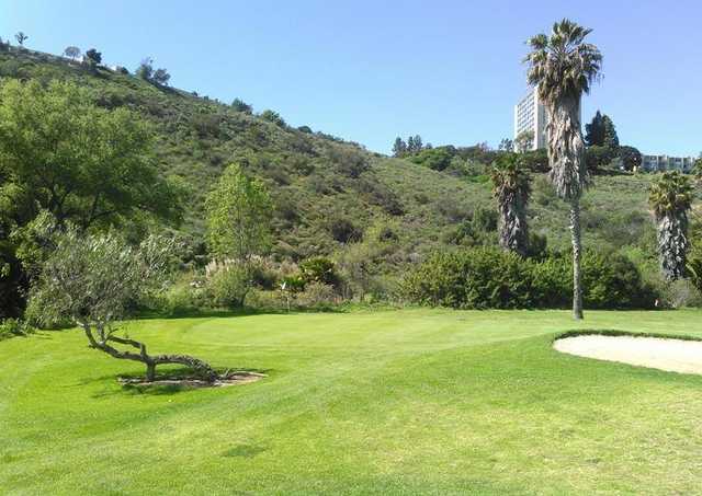 A view of green #17 at Tecolote Canyon Golf Course