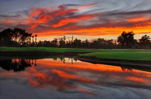 A splendid sunset over the 2nd green at Gold Course from Wigwam Resort