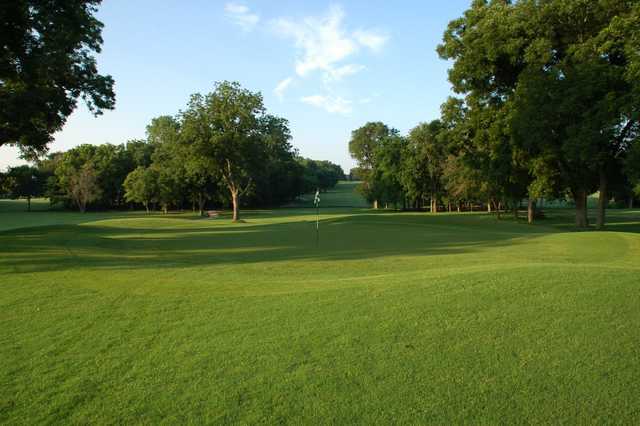 Looking back from a green at Firewheel Golf Park