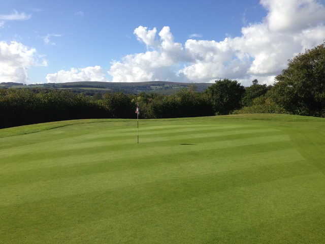 A view of the 1st green at Bovey Tracey Golf Club