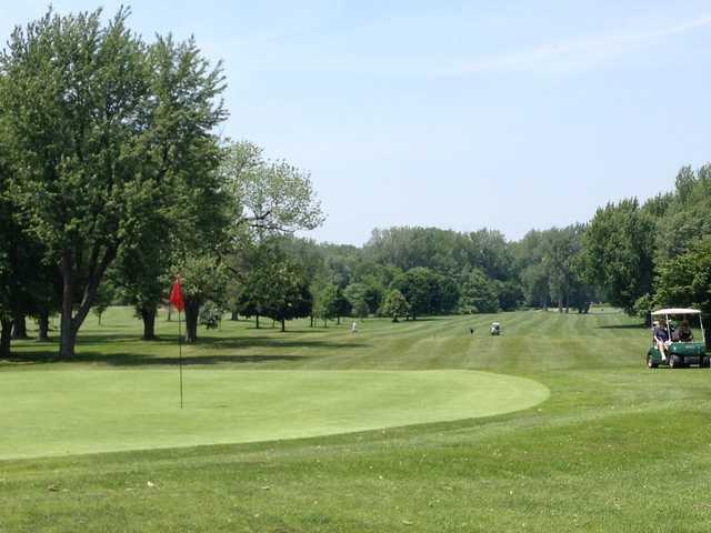 Looking back from a green at Delaware Park Course