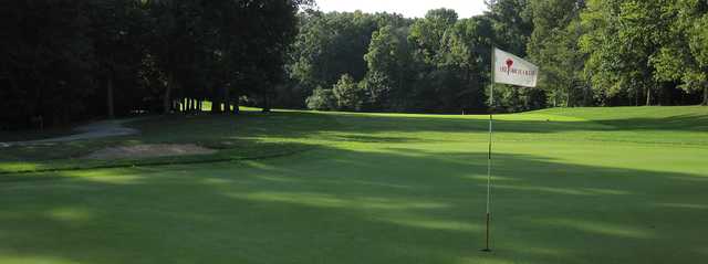 Looking back from a green at Orchards Golf Course