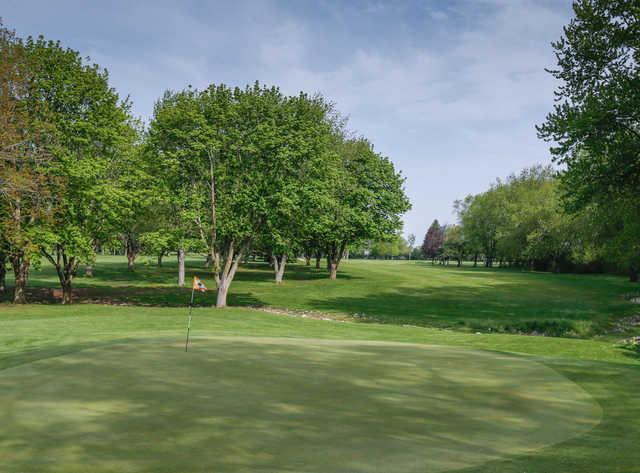 Looking back from a green at Rivermoor Golf Club