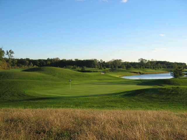 View of a green at White Pines Golf Course