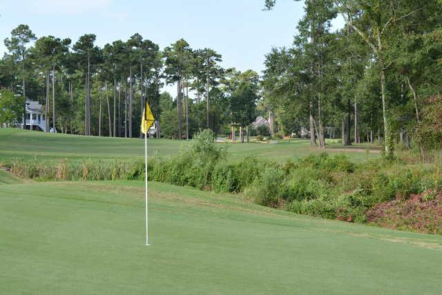 A view of a hole at Rivers Edge Golf Club