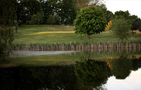 A view over the water of hole #11 at Albany Golf Club