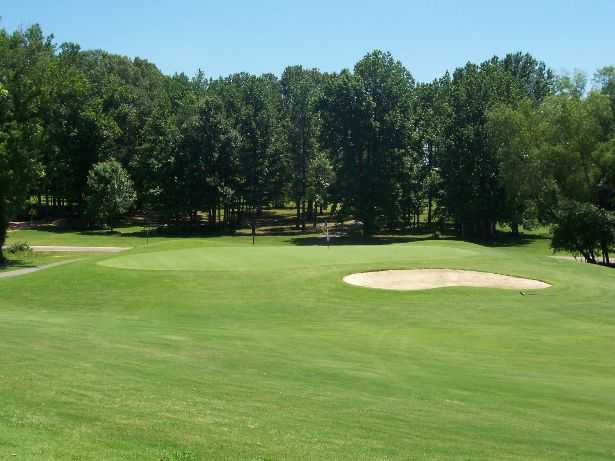A view of the 9th hole from the fairway at Wedgewood Golf Course