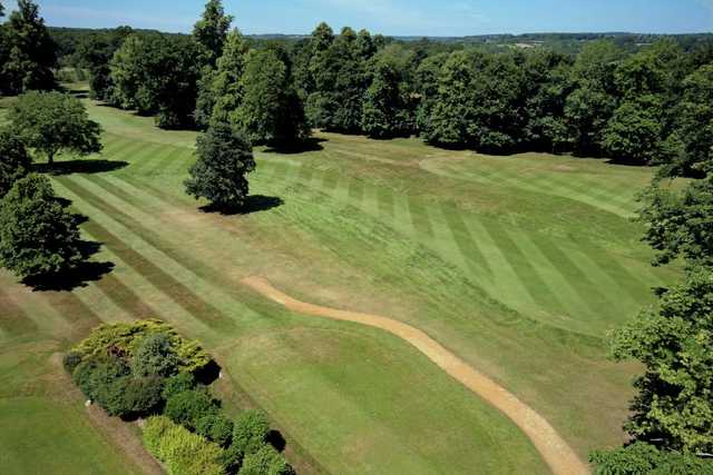 Looking down a fairway at Badgemore Golf Course