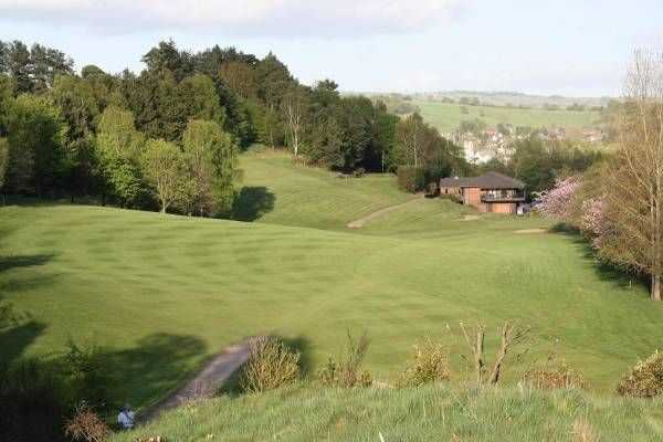 View from the tee on the dogleg 9th at Westwood Golf Club