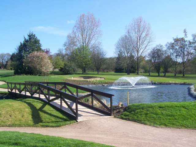 The bridge leading to the 1st tee as seen at Bishopswood Golf Club