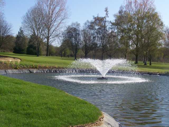 Be careful not to find the fountain when approaching the 9th green at Bishopswood Golf Club.