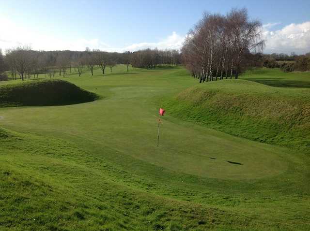 Tricky green to hit on the 18th at Oundle Golf Club