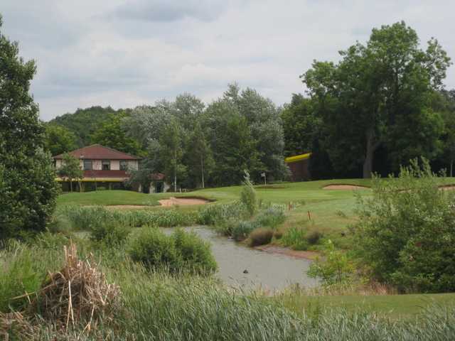Clubhouse view from the golf course at Springwater Golf Club