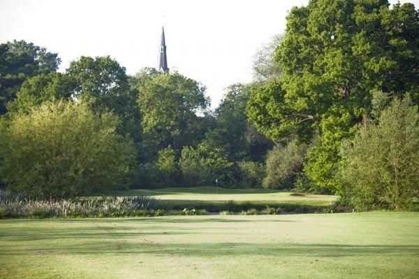 Picturesque view down to a well protected green at Brent Valley Golf Club 