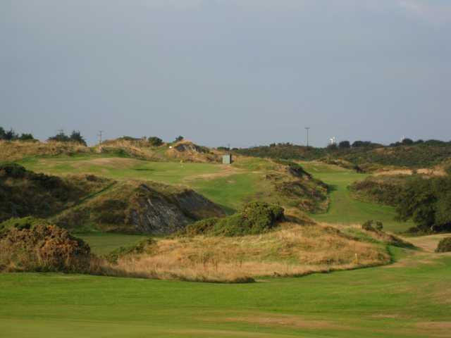 A view of the hilly approach to the 9th hole at Bull Bay Golf Club 