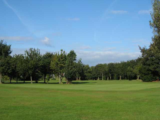 A view of the 2nd green at  Caernarfon Golf Club