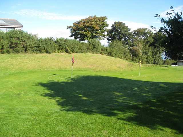 The short game area in the sunshine at  Caernarfon Golf Club
