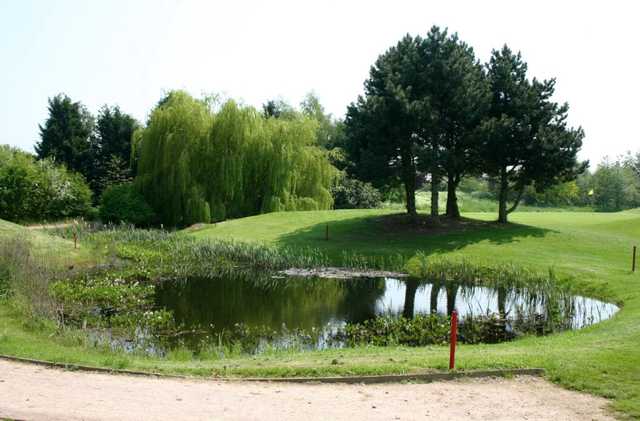 View of a pond and surrounds at Weston Turville Golf Club