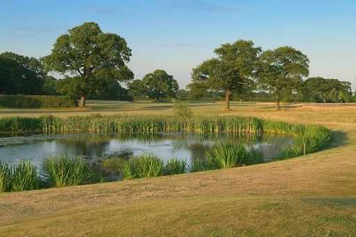 Large water hazard on the 17th at Forest of Galtres Golf Club